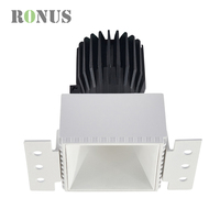 Projet commercial noir COB MR16 Down Light 5W Square Encastré Trimless LED Downlight
