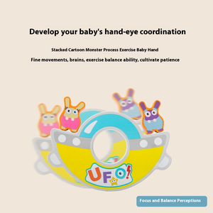 Haute qualité en bois dessin animé <span class=keywords><strong>extraterrestre</strong></span> Balance <span class=keywords><strong>jeux</strong></span> de société enfants début éducatif empilage jouets pour enfants garçons filles - Product Image 3