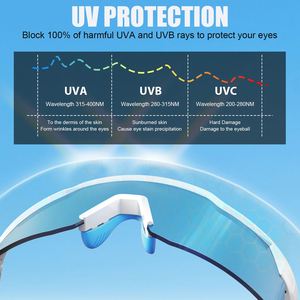 แว่นกันแดดกีฬากลางแจ้งแบบยูนิเซ็กซ์ UV400 สำหรับวิ่ง เดินป่า ปั่นจักรยาน ป้องกันลม เลนส์มิเรอร์ ป้องกันแสงสะท้อน - Product Image 5