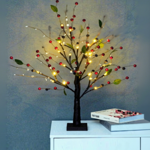 CAIMEIYI <span class=keywords><strong>Arbre</strong></span> artificiel de Noël d'intérieur 60 cm, décoration de Noël, palmier blanc, <span class=keywords><strong>bouleau</strong></span>, 24 lumières <span class=keywords><strong>LED</strong></span>, boîte à piles, alimentation USB, IP44 - Product Image 5