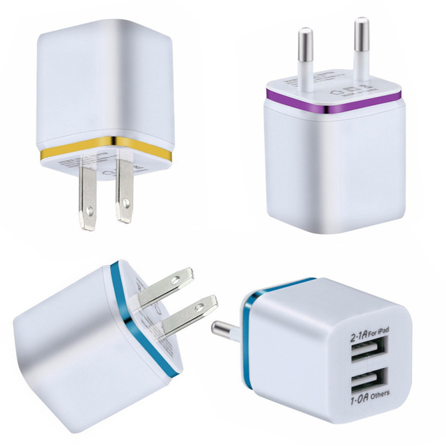 10W Dual USB Port 5V 2A/2.1A Universal Fast Mini Portable Travel Adapter Laptop USB Home Charger