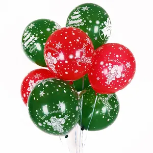 टोंग जू 2021 नई 12-इंच मुद्रण लाल लेटेक्स गुब्बारे क्रिसमस पार्टी सजावट गुब्बारे