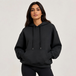 Sweat à capuche à cordon de serrage en polaire douce pour hommes et femmes, avec poche kangourou avant, décontracté, pour le quotidien – En stock entrepôt US - Product Image 3
