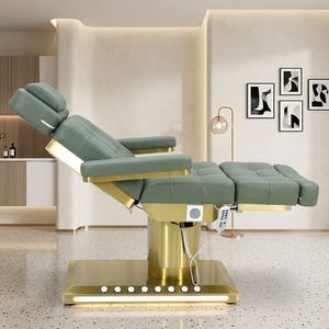 Luxury 4 Motor <b>Electric</b> Facial Bed Sage Green Professional Beauty Bed Silent Height Adjustable Treatment <b>Table</b> Spa Chair - Product Image 6