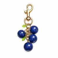 Barang Terlaris Gantungan Kunci Blueberry Lucu Baru untuk Wanita, Aksesori Kunci Mobil yang Menawan