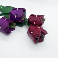 Nouveau Pendentif Tulipe Délicat Style Instagram, Porte-clés de Sac Fleur Romantique et Douce, Accessoire de Charme Unique et Élégant en Cuir Véritable