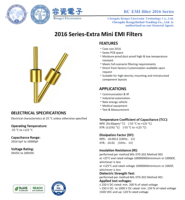 Filtre EMI de type 2016 33pF NPO 200V pour circuits électroniques de précision.