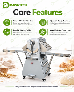 Machine à étaler la pâte de style européen, machine à rouler la pâte <span class=keywords><strong>pour</strong></span> boulangerie, <span class=keywords><strong>pour</strong></span> croissants, pain, pâtisserie et pâte <span class=keywords><strong>feuilletée</strong></span> - Product Image 4