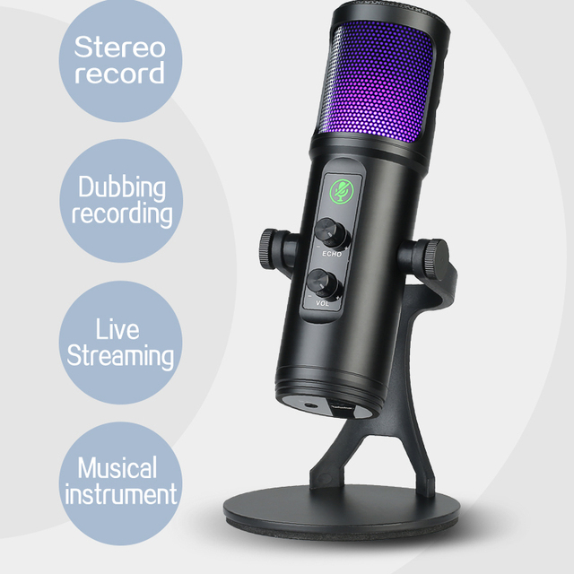Professional USB Condenser Microphones for PC Studio Recording Vocals Voice Laptop Singing Gaming Streaming Recording Studio