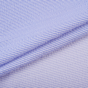 Tùy Chỉnh Màu Xanh Sọc Mềm Mại Thoáng Khí Muối Shrank Nhăn 100% Bông Dệt In Kỹ Thuật Số Vải Cho Áo Sơ Mi Và Túi Xách Chàng Trai & Cô Gái - Product Image 4