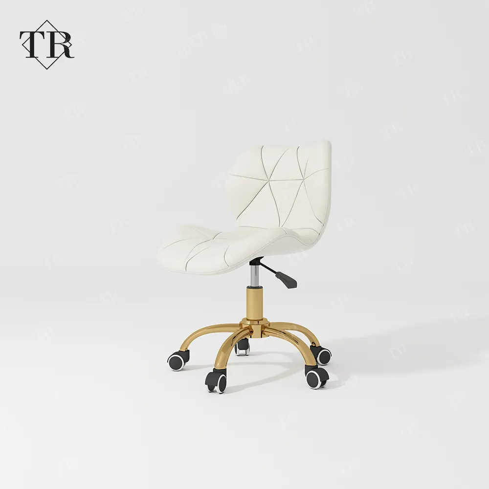 Turri Luxe Beige Blanc Salon Barber Chaises Beauté Hydraulique Coiffure Tabouret Roulant Avec Roulettes Pivotantes Roulettes