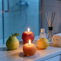Großhandel Umweltfreundliche Fruchtförmige Sojawachs Aromatherapie Duftkerzen Handgemacht Stark Duftend Geburtstag Feiertag Diwali Niedlich