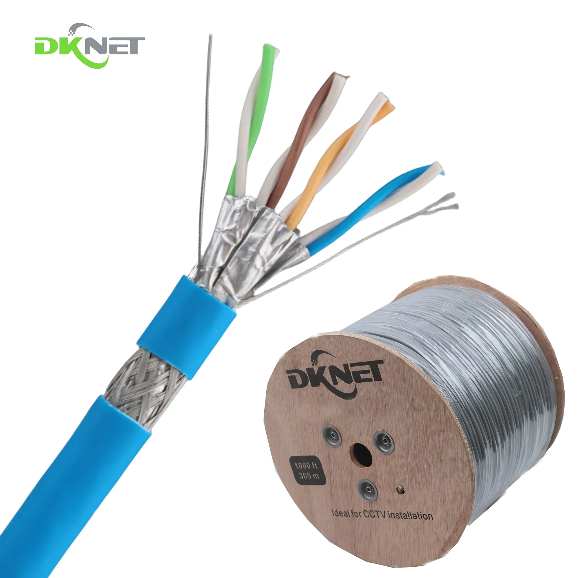 DKNETファクトリーシールド4ペア銅線ネットワークケーブル100M305M 1000FT PVC LSZH Cat7ケーブル
