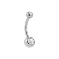 Superstar Custom ASTM F136 Titane sans filetage, anneau de nombril style classique avec incrustation de zircon blanc, bijou de piercing corporel