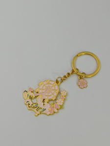 Lindo llavero de rueda de la fortuna con diseño de flor de cerezo, de aleación de zinc y esmalte suave, amuleto de recuerdo - Product Image 2