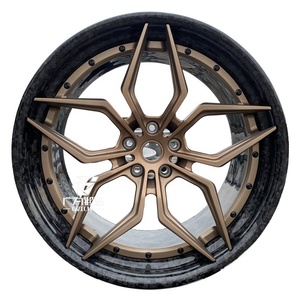 Venta caliente de fábrica, ruedas forjadas de fibra de carbono de bronce de 2 piezas para <span class=keywords><strong>Ferrari</strong></span> F8 <span class=keywords><strong>F12</strong></span> mercedes-benz C63 E63 M3 M4 Porsche 911 llanta - Product Image 1