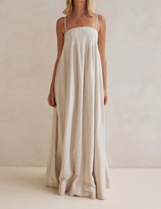 <span class=keywords><strong>Robe</strong></span> en coton et lin de haute qualité, <span class=keywords><strong>robe</strong></span> maxi décontractée vintage, <span class=keywords><strong>robe</strong></span> élégante sans dos, <span class=keywords><strong>robe</strong></span> plissée d'été - Product Image 2