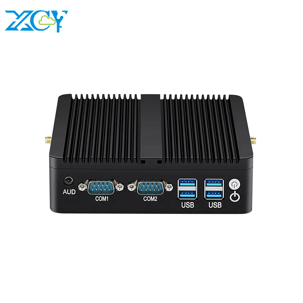 Fanless Mini PC for home office business computer Intel Celeron J4125 DDR4 2*RS232 6USB WIFI 3G 4G LTE Dual display Mini PC