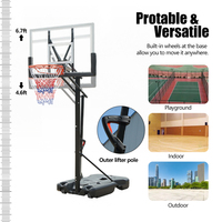Tragbarer Basketball korbst änder mit Basketball-Backboard-Basketball tor für Kinder/Jugendliche
