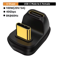 Adaptateur USB4.0 40 Gbps OTG Type C à 90 degrés, 100 W 5 A, convertisseur de charge rapide USB C vers Type C, adaptateur de données USB C pour Macbook 8K60HZ