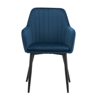 Chaises de salle à manger en tissu rembourrées de style nordique élégant et moderne avec pieds en métal, vente en gros