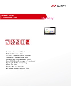 HIK DS-KH8381-WTE1 ban đầu trong nhà trạm Màn hình 7-inch IPS màn hình cảm ứng PoE Wifi <span class=keywords><strong>IP</strong></span> Video <span class=keywords><strong>intercom</strong></span> 1 nút vật lý mở cửa - Product Image 3
