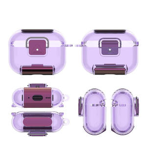 Nouvelle coque de protection intégrale en TPU avec bouton de verrouillage et mousqueton pour boîtier de charge d'écouteurs Airpods Pro 3 - Product Image 4