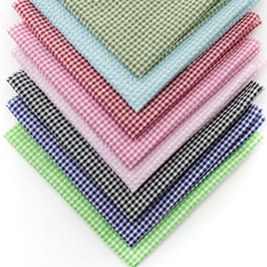 Nuovo Arrivo Tessuto Seersucker per Costumi da Bagno in Poliestere Cotone Lino Tinto in Filo Tessuto Crepe a Quadri per Cuscini Decorativi - Product Image 1