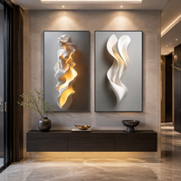 Art mural abstrait 3D en relief, style moderne et luxueux, décoration murale pour entrée et couloir, peinture décorative pour la décoration intérieure de la maison et du porche