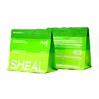 Sachet d'emballage personnalisé à huit soudures, mat, avec fermeture éclair, en aluminium laminé, à fond plat, pour aliments et boissons solides