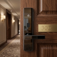 Serrure électronique RFID en acier commercial 13,56 Hz pour hôtel |   Déverrouillage par carte intelligente + Fonction de verrouillage automatique + Serrure à mortaise robuste