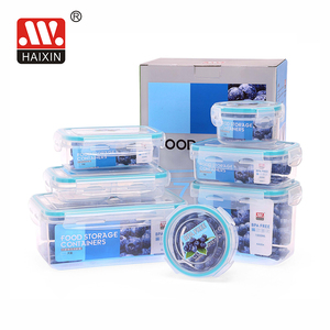 Haixing nhà máy trực tiếp 6 cái thiết lập cấp thực phẩm bpa-miễn phí microwavable nhựa lưu trữ <span class=keywords><strong>container</strong></span> với không khí chặt chẽ kín nắp hộp đóng gói - Product Image 6