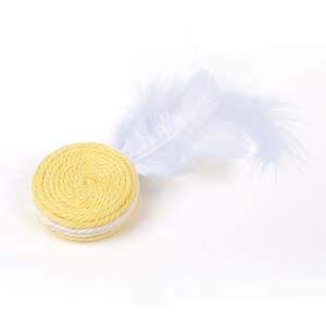 Jouet interactif pour chat, écologique et moderne, en forme de dessin animé, avec boule en sisal et plumes, et jouet à mâcher - Product Image 6