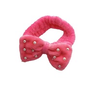 Bandeau perlé avec nœud papillon perlé Bandeau pour le visage spa