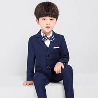Ensemble Cérémonie Garçon 3 Pièces : Veste Fleurie, Gilet et Pantalon pour Enfants, Tenue Formelle Britannique pour Mariage, Fête ou École