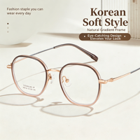 Monture de lunettes M6150 légère et durable, style vintage, branches en titane bicolores, transition dégradée violet-rose