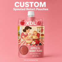 Pochettes à bec verseur personnalisées recyclables pour aliments pour bébés, purées de fruits et légumes, sans BPA, haute barrière, format stand-up