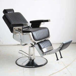 High End Barber <b>Chair</b> Men Luxury Hair Salon Stainless Steel Hair Hairdressing Customize Color logo Recline Lifting - Product Image 2
