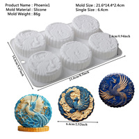 Dragon Phoenix Traditionelle chinesische Muster Silikon Mooncake Form Lebensmittel qualität Silikon form für Mid Autumn Festival Backen
