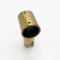 Chine Fournisseur T Type Or Brillant 25mm Support de Tuyau Rond Douche Porte Coulissante en Verre Connecteur de Tube