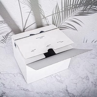 Boîte de rangement en carton ondulé en forme d'avion, fabriquée à partir de matériaux recyclés, avec fermeture éclair auto-adhésive facile à ouvrir et fonction d'ouverture facile