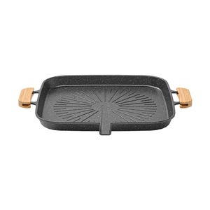 Home Grill Pan Rectangular Non-Stick Portable Electric Korean Style Outdoor Double-Handled Griddle For Indoor Outdoor Cooking - Product Image 2