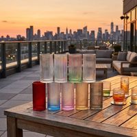 Verre à boire cannelé artisanal 280-450 ml, gobelet à café ou jus à nervures verticales pour la maison, le bureau, le café, l'hôtel