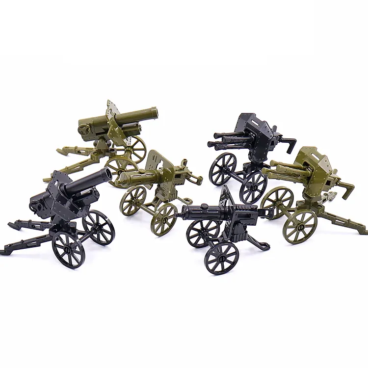 Conjuntos de blocos de construção de brinquedo personalizados da 2a guerra mundial, minifigura de metralhadoras, metralhadoras militares, crianças, unissex, minifigura de plástico