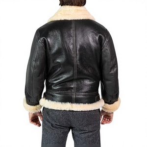 HOZEX ENTERPRISES WE-O22 Blouson Bomber Décontracté pour Homme en Fausse Fourrure de Mouton, Rembourré en Coton, Doublure en Polyester, Respirant, Col Montant - Product Image 4