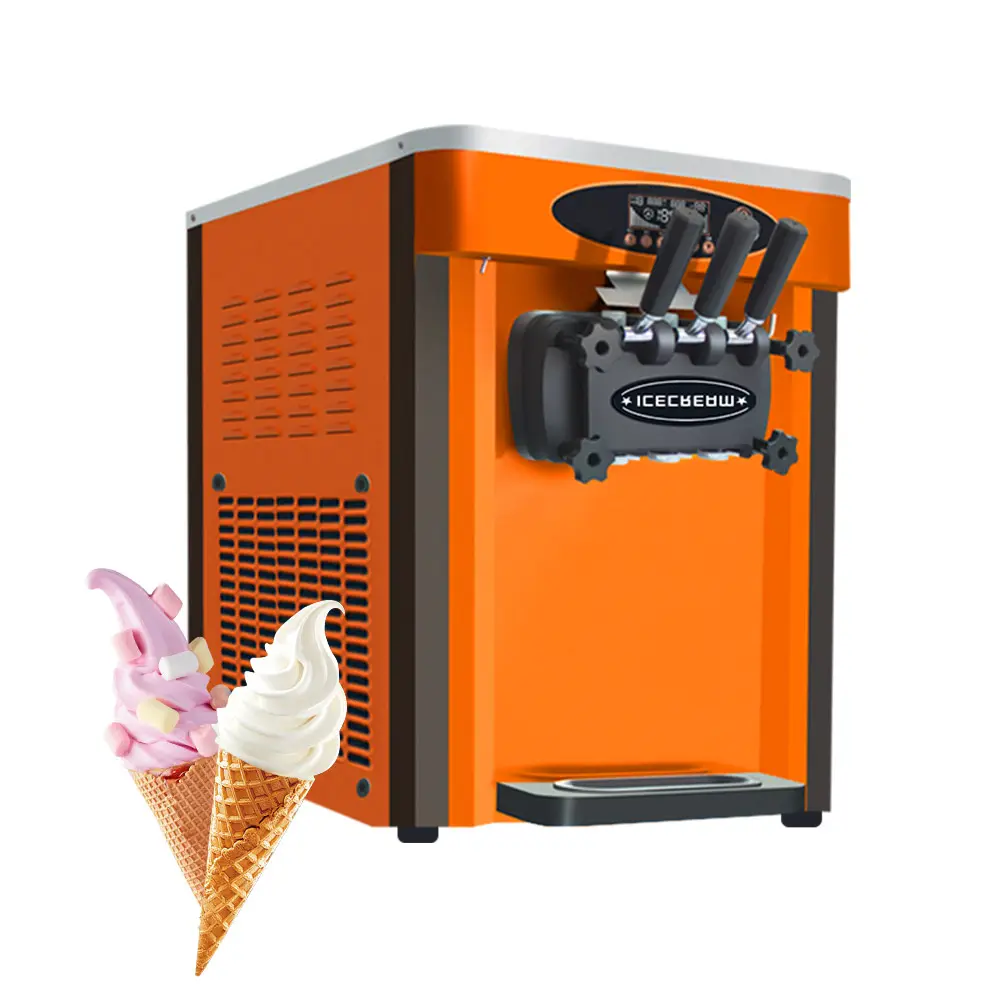Mini machine à crème glacée Table commerciale Top 3 saveurs Softy prix de la machine à crème glacée