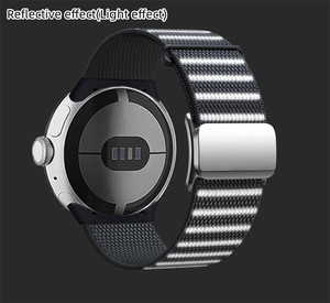Correa de nailon de tela reflectante nocturna para <span class=keywords><strong>Google</strong></span> Pixel Watch Band Reflect Pulsera Hebilla magnética - Product Image 2
