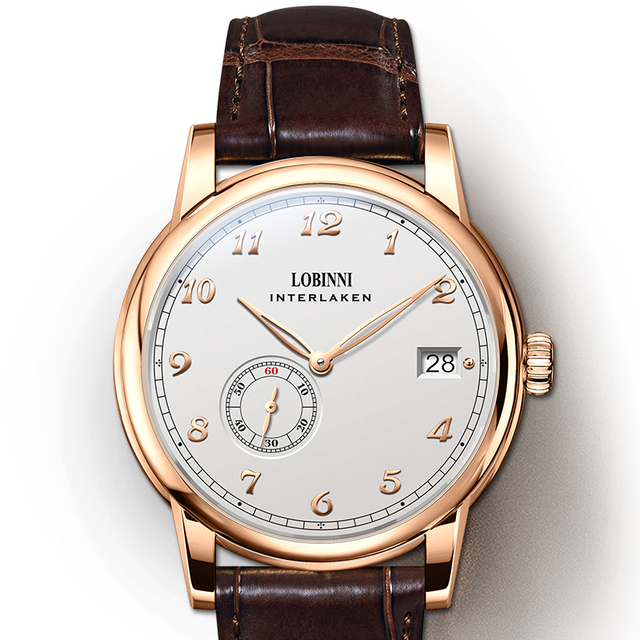 Micro-Rotor Movement Super-thin Minimalist Classic Wrist Watch Mens Leather Automatic Mechanical Watches