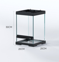 Terrarium professionnel en verre pour reptiles 20*20*20/30cm – Habitat complet avec aménagement paysager pour dragons barbus, tortues, geckos et serpents