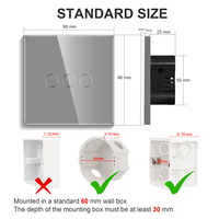Interruptor de Luz Táctil Inteligente para el Hogar Bingoelec con Certificación CE y RoHS, Panel Táctil Wifi con Indicador LED